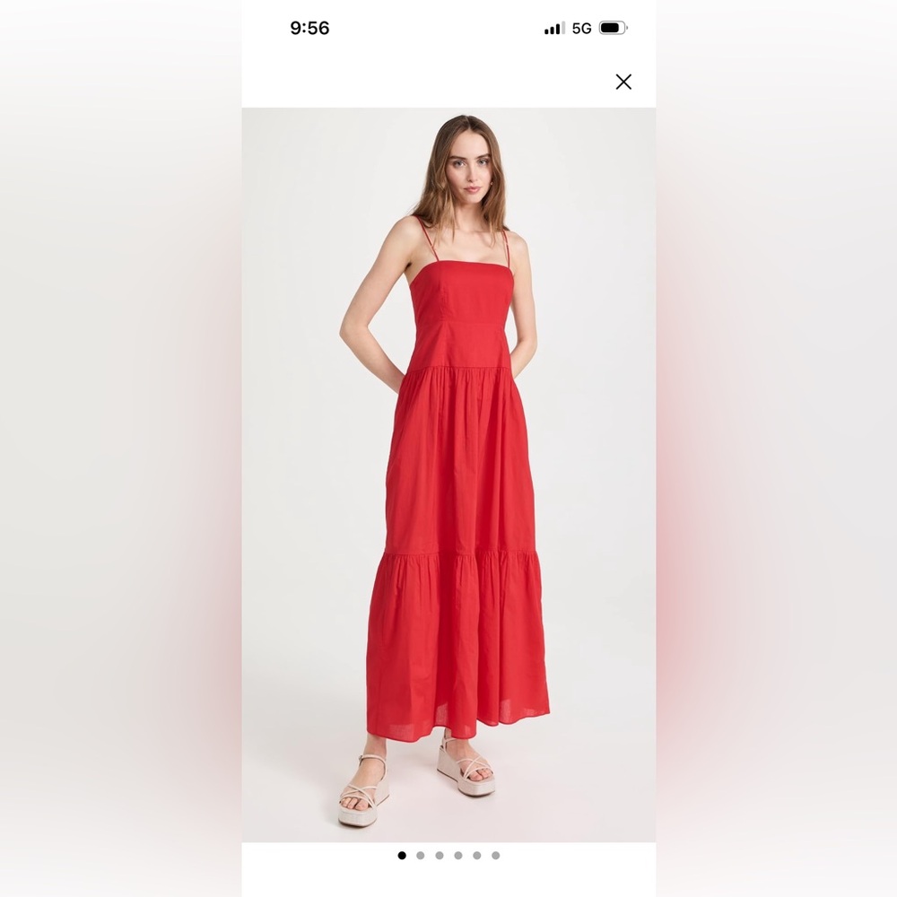 Playa Lucila Square Neck Dress - Red - XS